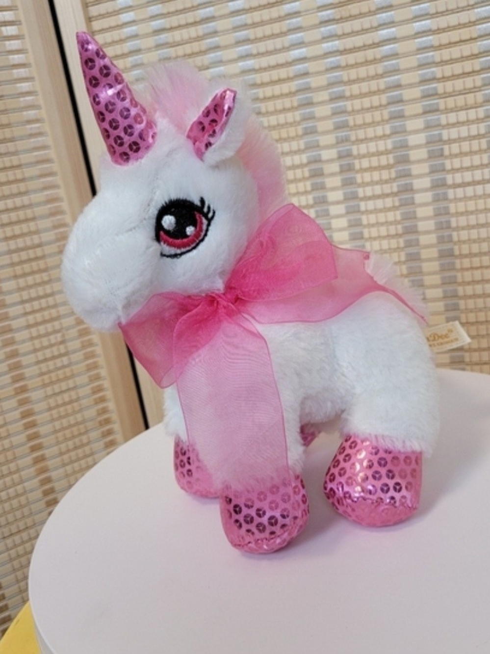 Dan Dee White & Pink Unicorn Plushie